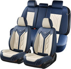 Coverado Car Seat Covers Full Set, Leather Seat Covers for Cars, Automotive Seat Covers Car Seat Protectors Car Accessories U