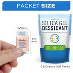 LotFancy Silica Gel Packets 0.5g 300 Pack, Color Indicating Desiccant Packs, Moisture Absorber for Spice Jars, Seed Storage, 