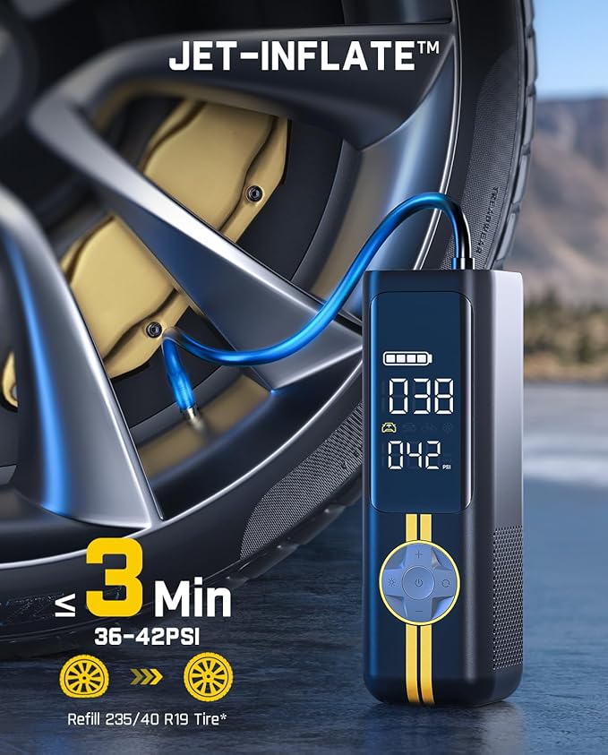Fanttik X8 APEX EV Tire Inflator Portable Air Pump, 2X Faster Inflation, 150PSI Cordless Air Compressor with Powerful Battery, Fits Electric Cars, Cars, Bikes, Motorcycles, Balls, Deluxe Package