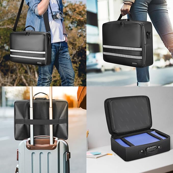 DEEGO Fireproof Document Organizer With Lock, Waterproof File Organizer for Important Document Folder, File Paper, Certificat