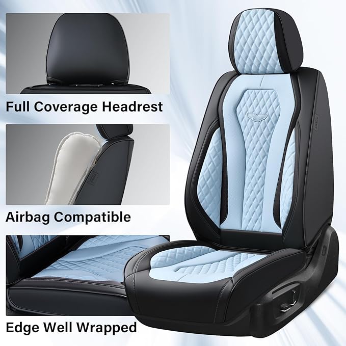 Coverado Car Seat Covers, Seat Covers Front Seats, Blue Car Seat Cover, Waterproof Car Seat Covers, Car Seat Cushion, Front L