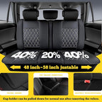 LINGVIDO Car Seat Covers Full Set (5 Seats) - Premium Perforated Nappa Leather, Waterproof Shield, Omni-Adapt Fit SUVs Sedans