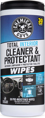 Chemical Guys Total Interior Cleaner & Protectant Canister Wipes, Great for Cars, Trucks, SUVs, RVs, & More (30 Ct) - PMWCSPI