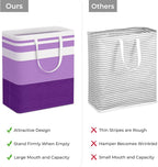 HomeHacks 2 Pack Large Laundry Baskets, Waterproof, Freestanding Laundry Hampers, Collapsible Clothes Hamper with Reinforced 