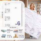 TAILI 6 Pack Vacuum Storage Bags for Comforter and Blankets, XXL Jumbo Vacuum Seal Bags for Bedding (47x39 Inch), Huge Space 