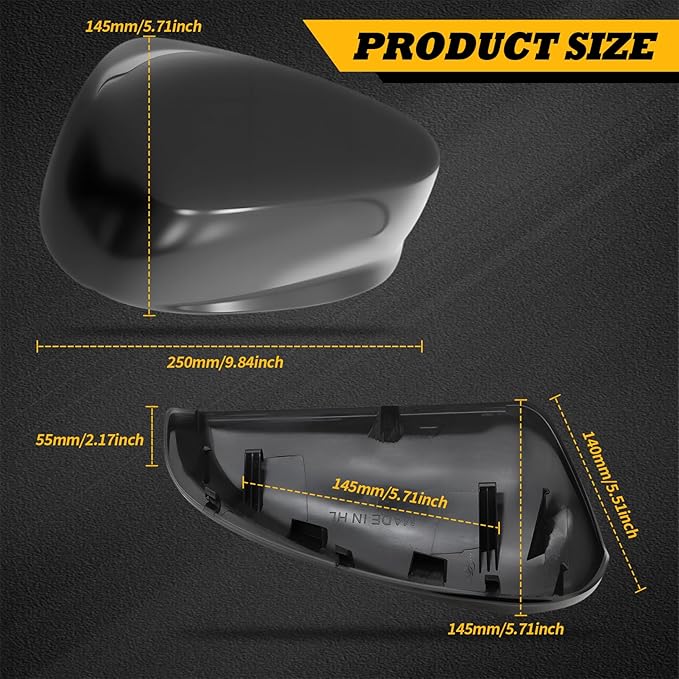 Left Side Rearview Mirror Cover Caps compatible with Accord 2008 2009 2010 2011 2012 2012 2013 Black Exterior Side Mirror Cover Rearview Mirror Caps Mirror Housing Left Driver Side