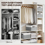 Criusia Closet Organizers and Storage Baskets - 6 Pack Shelf Organizer Bins with Handles - Clothes Storage Bins for Bedroom N