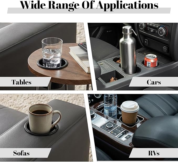 Cup Holder Insert,2 Packcup Holder Inserts for Car,Universal Plastic Recessed Cup Container Universal for Rv Boat Car Couch G