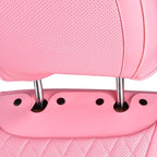 CAR PASS Bling Pink Nappa Leather Car Seat Covers for Front Seats, Waterproof Heavy-Duty Anti-Slip, Universal Fit for 95% Aut