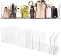 Purse Organizer for Closet, Clear Acrylic Clutch Bag Organizer, Adjustable Shelf Divider for Closet Organizers and Storage, D