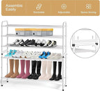 KEETDY 3-Tier Long Shoe Rack for Closet Metal Shoe Organizer for Entryway, Wide Stackable Shoe Storage Shelf with Sturdy Wire