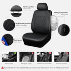 Universal Pu Leather Car Seat Covers Front Seats only, Airbag Compatible, Water-Resistant Durable Premium Vinyl, Fit for 95% 