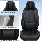 Coverado Universal Seat Covers Front, 2-Pack Universal Seat Covers for Cars, Waterproof Nappa Leather Car Seat Covers with He