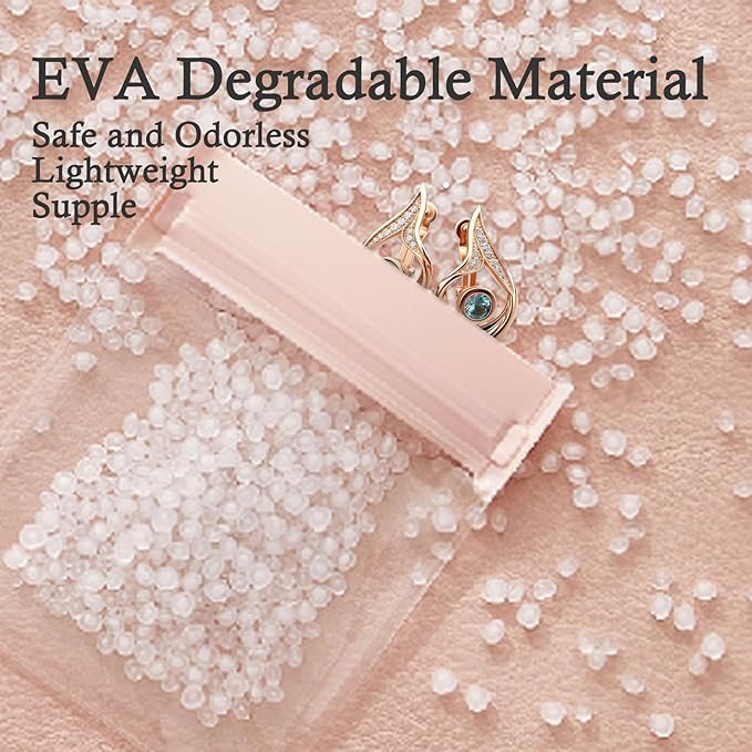 EVA Anti Tarnish Jewelry Storage Bags, Clear Plastic Jewelry Pouches Organizer for Gold Silver Ring Earing Chain Bracelet, Je