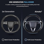 Steering Wheel Cover for Tesla Model 3 Highland(2024-Present)/ Model Y Juniper(2025-Present),Anti-Slip,Comfortable Grip,Breathable,Customized for Tesla Model 3/Y Accessories,Bright Black