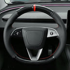 MEWANT DIY Stitching Steering Wheel Cover Wrap for Tesla Model 3 Highland 2023-2025/Model Y 2025 Accessories