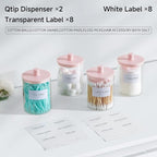 TIPGO Glass Qtip Holder Dispenser for Bathroom - 10 oz Clear Canister Apothecary Jar for Cotton Swabs, Balls, Pads, Floss Pic