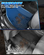 Sunsdrew Floor Mats for Jeep Gladiator 2020-2025 2026, All Weather TPE Rubber Floor Liners for Gladiator Accessories,1st&2nd Row Full Set Car Mats Raised Edge