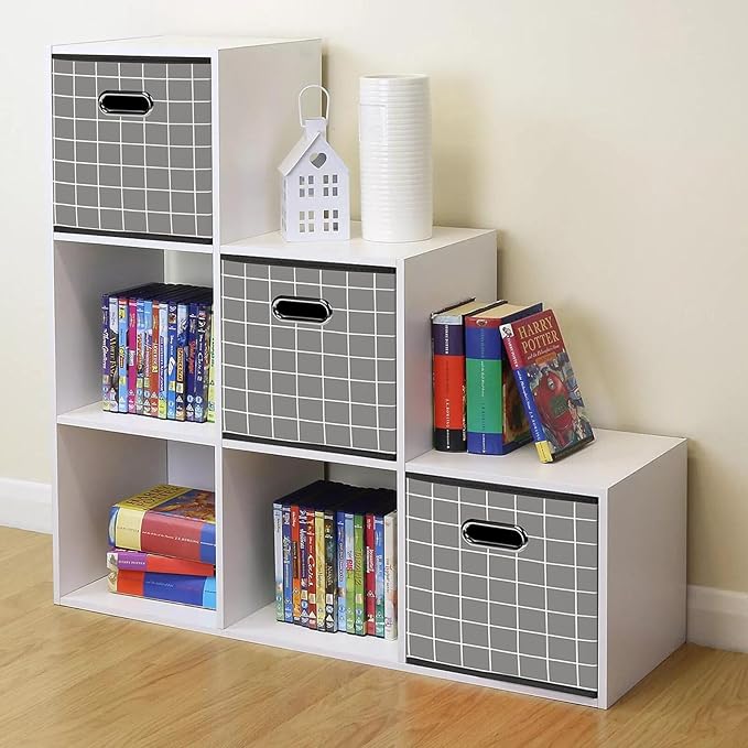 STOREONE Fabric Storage Bins Cubes Baskets Containers-(11X11X11) with Dual Handles for Shelf Closet, Nursery Home ， Bedroom O