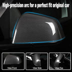 Model Y Side Mirror Cover, Mirror Cap 2 PCS Gloss Carbon Fiber Rearview Mirror Cover for Model Y (2021-2024)