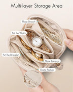 VLANDO Small Jewelry Travel Case,Jewelry Pouch Bags with Zipper,Velvet Jewelry Organizer Storage Bag for Bracelet Rings Earri
