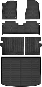 Auxko All Weather Floor Mats Cargo Mat with Backrest Mat Fit for Kia NIRO EV 2026 2025-2023 TPE Liners NIRO EV Accessories Odorless Anti-Slip Floor Mats Cargo Mat Back Seat Protector Black