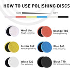 7" Buffing Polishing Pads, 6Pcs 7 Inch 170mm for 6.7 Inch Backing Plate, Compound Buffing Sponge Pads and Woolen Pads Cutting Polishing Pad Kit for Car Buffer Polisher (Honeycomb Structure)