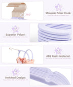 VIS'V Baby Hangers, 11 Inch Velvet Kids Hangers with 6 Pcs Clothes Size Dividers, Infant Toddler Nursery Closet Organization,