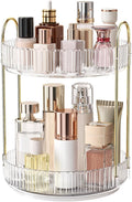 Oifecsie 360° Rotating Makeup Organizer, Large Capacity SkinCare Organizer, 2 Tier Cosmetic Skin Care Perfume Dresser Organiz