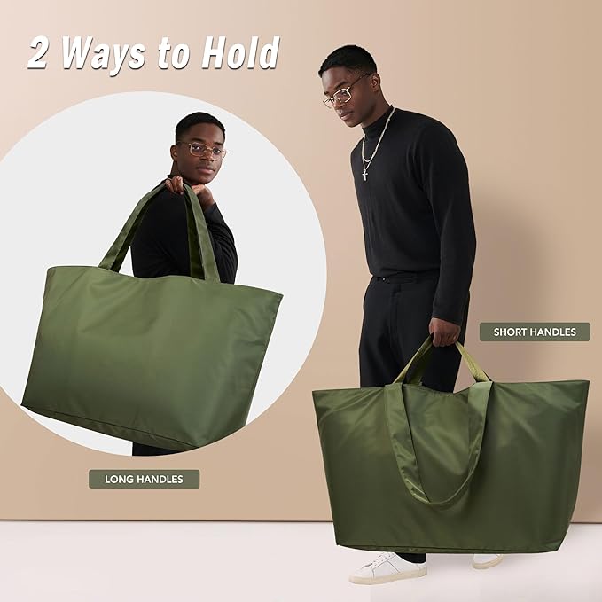 KALIDI 60L Extra Large Duffle Bag, Beach Tote Zipper Utility Oversized Weekender Carrier Travel Shopping Reusable Grocery Bag