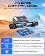 AZDOME 360° 4 Channel Dash Cam Front and Rear Inside, Built-in 128GB eMMC, 2K+1080P*3 Dashcam, Left Right, Voice Control, 5G 
