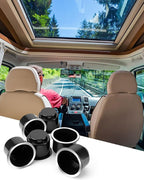JoyTutus 6pcs Universal Cup Holder Inserts for RV, Boat, Car, Couch, Golf Cart & Pontoon - Elegant Chrome, Large Plastic Drop