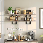 HOOBRO Floating Shelves, 15 Inch Wall Shelf Set of 2, Wall Mounted Storage Shelves 2-Tier, Hanging Bathroom Shelves, for Livi