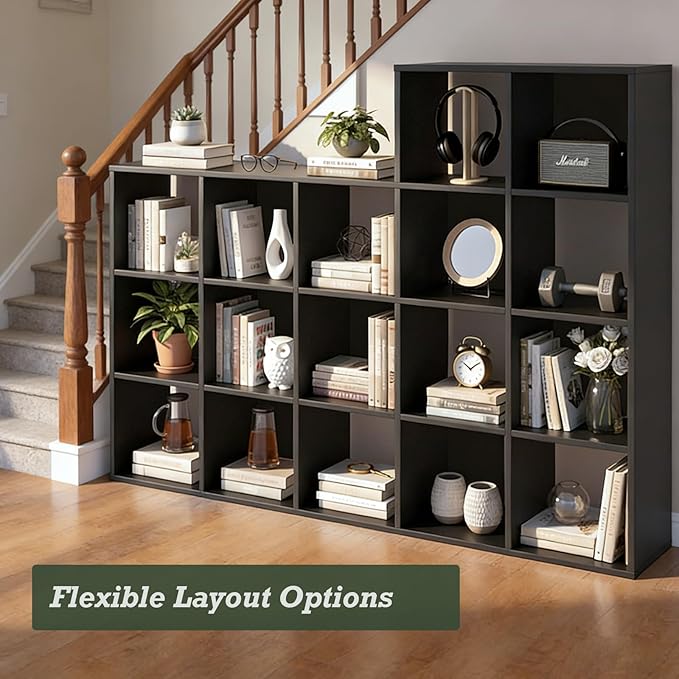 9 Cube Storage Organizer, Reversible Bookcase Shelf, Open Cube Bookshelf, Large Modern Storage for Living Room, Bedroom & Off
