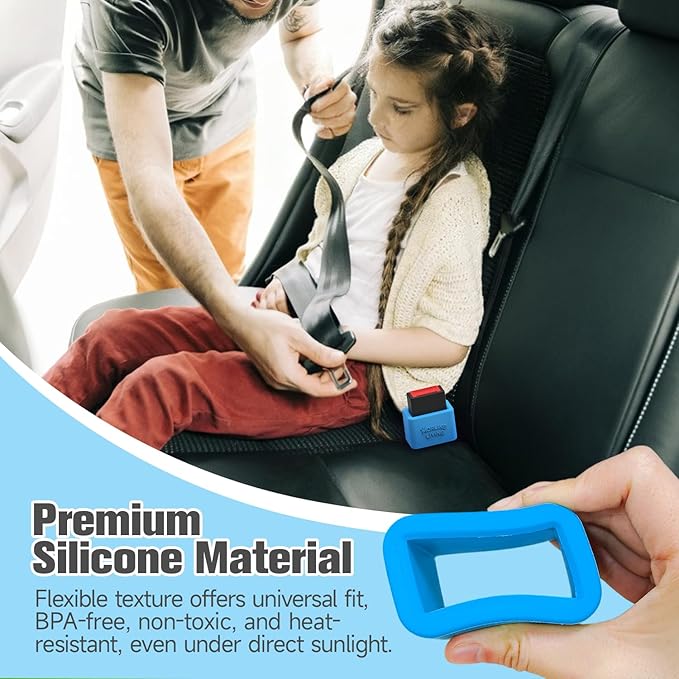 Morlike Silicone Buckle Holder Booster (Blue, 2 Pack)