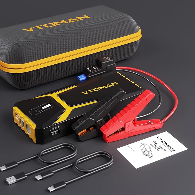 VTOMAN V10 Pro 4500A Jump Starter, Portable Car Starter (All Gas, 10.0L Diesel Engine) 12V Lithium Jump Box, Battery Booster