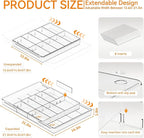 Yieach Large Expandable Desk Drawer Organizer Tray for Office Supplies and Accessories With 12 Adjustable Compartments,Office