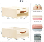 DIMJ Closet Organizers and Storage - Fabric Bins with Drawers for Closet Foldable Clothes Organizers with Clear Window, Stack