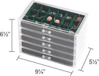 Frebeauty Acrylic Jewelry Organizer Earring Organizer Box with 5 Drawers Earring Holder Organizer with Velvet Trays Clear Jew