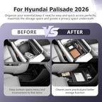 LUWU Center Console Organizer Compatible with 2026 Hyundai Palisade Calligraphy Accessories Palisade LX3 2026 Accessories Armrest Console Organizer & Armrest Lower Storage Tray 3PCS (ONLY for 7-Seat)