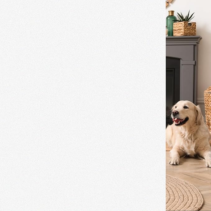 HIDBEA Frosted Window Privacy Film - Non Adhesive Static Cling Glass Stickers Sun UV Blocking Heat Control Door Covering Decals for Home Office(35.4 x 196.8 Inch, Frosted White)