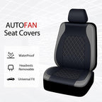 AUTOFAN Premium Universal Pu Leather Car Seat Covers - Front Seats, Airbag Safe, Water-Resistant Durable Vinyl, Fits 95% of C