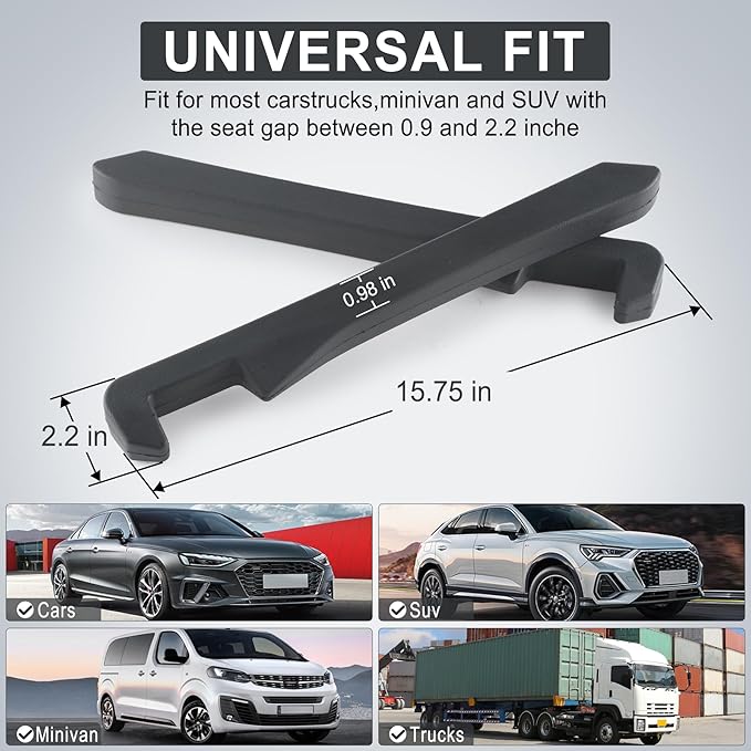 UREHEPO 2pcs Elastic Car Seat Gap Filler Organizer, Universal Interior Car Accessories to Stop Things from Dropping and Add Style for Car SUV and Truck, Fill The Gap Between Seat and Console - Gray