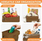 Car Trash Can for Cute, Bag Bin Hanging Waterproof Automotive Car Garbage Cans Leak Proof Vehicle Trash Can Diamond Pattern-Brown