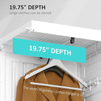 HOMCOM Portable Wardrobe Closet, Folding Clothes Storage Organizer with 6 Cube Compartments, Hanging Rod, 8 Magnet Doors, Whi