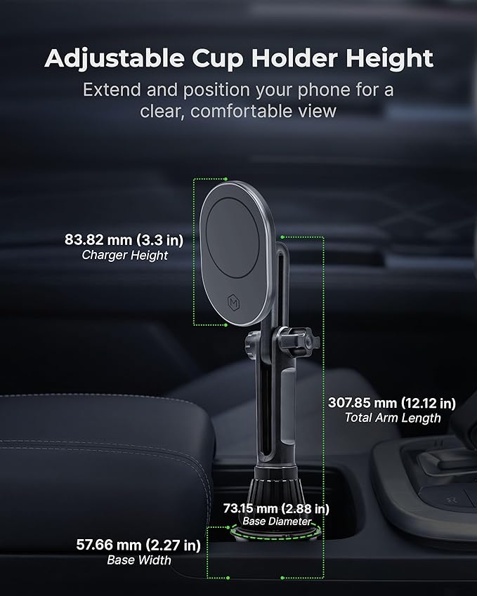 Magsafe Magnetic Phone Car Mount - Magnetic Cell Phone Holder for Car - Perfect for Magsafe Compatible Device iPhone 12-17 & iPhone Air - Gift Accessories for Car - for Cup Holder