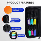Key Organizer, Zippered Key Case, Fireproof and Waterproof Key Binder with 12 Hooks and Tags Portable Key Storage Book for Of