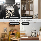 Car Trash Can, Hanging Garbage Bin for Men and Women, Cute Car Organizer and Storage Bag, Canvas Vehicle Trash Can Bag Easy-to-Install Boho Black Floral