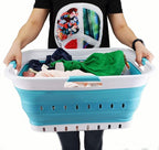 SAMMART 42L Collapsible Plastic Laundry Basket - Foldable Pop Up Storage Container/Organizer - Space Saving Hamper/Basket (1,