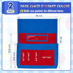 Lewtemi 2 Pcs Desk Chair Seat Back Organizer with 5 Pockets Chair Pockets for Classrooms School Seat Chair Storage Pocket Chart with Name Label Slot for Home Office, 18 x 19 Inch(Red, Yellow)